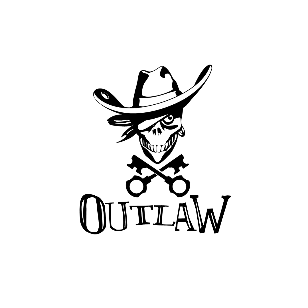 Logo Outlaw carre noir avec fond blanc